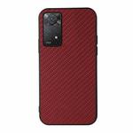 For Xiaomi Redmi Note 11 Pro Global Accurate Hole Carbon Fiber Texture Shockproof Case(Red)