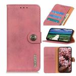 For OPPO Realme 9 Pro+ / Realme 9 4G / Realme Narzo 50 Pro KHAZNEH Cowhide Texture Leather Phone Case(Pink)