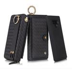 For Galaxy Note 9 POLA Multi-function Fashion Weave Magnetic Horizontal Flip Leather Case with Card Slots & Wallet & Photo Frame & Lanyard(Black)