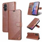For OnePlus Nord N20 5G AZNS Sheepskin Texture Flip Leather Phone Case(Brown)