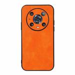 For Honor Magic4 Pro Two-color Litchi Texture PU Phone Case(Orange)