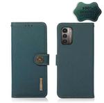 For Nokia G21 / G11 4G KHAZNEH Custer Genuine Leather RFID Phone Case(Green)