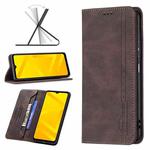 For ZTE Blade A71 Magnetic RFID Blocking Anti-Theft Leather Phone Case(Brown)