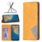 For ZTE Blade A51 Prismatic Invisible Magnetic Leather Phone Case(Yellow)