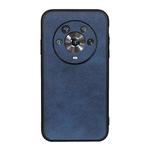 For Honor Magic4 Two-color Calf Texture PU Phone Case(Blue)