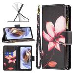 For Motorola Moto G31 / G41 Colored Drawing Pattern Zipper Leather Phone Case(Lotus)