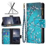 For Nokia G21 / G11 Colored Drawing Pattern Zipper Leather Phone Case(Plum Blossom)