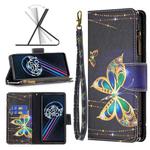 For OPPO Realme 9 Pro+ Colored Drawing Pattern Zipper Leather Phone Case(Big Butterfly)