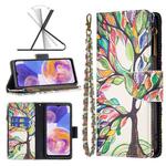 For Samsung Galaxy A23 5G Colored Drawing Pattern Zipper Leather Phone Case(Big Tree)