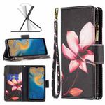 For ZTE Blade A51 Colored Drawing Pattern Zipper Leather Phone Case(Lotus)