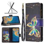 For ZTE Blade A51 Colored Drawing Pattern Zipper Leather Phone Case(Big Butterfly)