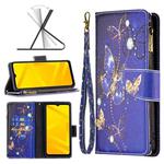 For ZTE Blade A71 Colored Drawing Pattern Zipper Leather Phone Case(Purple Butterfly)