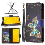 For ZTE Blade A71 Colored Drawing Pattern Zipper Leather Phone Case(Big Butterfly)