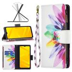 For ZTE Blade A71 Colored Drawing Pattern Zipper Leather Phone Case(Sun Flower)