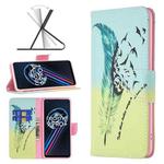 For OPPO Realme 9 Pro+ Colored Drawing Pattern Leather Phone Case(Feather)