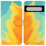 For Google Pixel 7 Pro Watercolor Pattern Horizontal Flip Leather Phone Case(Autumn Leaf Color)