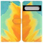 For Google Pixel 7 Watercolor Pattern Horizontal Flip Leather Phone Case(Autumn Leaf Color)