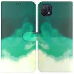 For OPPO A16K Watercolor Pattern Horizontal Flip Leather Phone Case(Cyan Green)