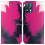 For OPPO Realme 9 Pro Watercolor Pattern Horizontal Flip Leather Phone Case(Berry Color)