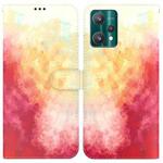 For OPPO Realme 9 Pro+ Watercolor Pattern Horizontal Flip Leather Phone Case(Spring Cherry)