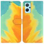 For OPPO Realme 9i / A36 / A76 Watercolor Pattern Horizontal Flip Leather Phone Case(Autumn Leaf Color)