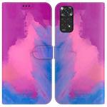 For Xiaomi Redmi Note 11 Foreign Version / Note 11S Watercolor Pattern Horizontal Flip Leather Phone Case(Purple Red)