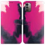 For Nokia G21 / G11 Watercolor Pattern Horizontal Flip Leather Phone Case(Berry Color)