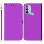For Motorola Moto G31 4G Brazil Version with Fingerprint Imitated Mirror Surface Horizontal Flip Leather Phone Case(Purple)