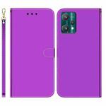 For Realme 9 Pro Imitated Mirror Surface Horizontal Flip Leather Phone Case(Purple)