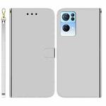 For OPPO Reno7 Pro 5G Imitated Mirror Surface Horizontal Flip Leather Phone Case(Silver)