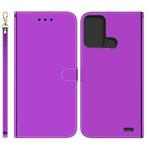 For ZTE Blade A52 Imitated Mirror Surface Horizontal Flip Leather Phone Case(Purple)