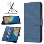 For ZTE Blade A51 Magnetic Clasp RFID Blocking Anti-Theft Leather Case(Blue)