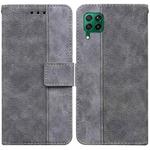 For Huawei P40 Lite/nova 6 SE/nova 7i Geometric Embossed Leather Phone Case(Grey)