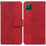 For Huawei P40 Lite/nova 6 SE/nova 7i Geometric Embossed Leather Phone Case(Red)