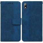 For Huawei Y5 2019 / Honor 8S Geometric Embossed Leather Phone Case(Blue)