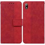 For Huawei Y5 2019 / Honor 8S Geometric Embossed Leather Phone Case(Red)