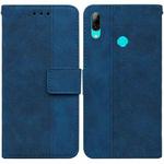 For Huawei P smart 2019/Honor 10 Lite Geometric Embossed Leather Phone Case(Blue)