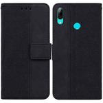 For Huawei P smart 2019/Honor 10 Lite Geometric Embossed Leather Phone Case(Black)