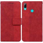 For Huawei P smart 2019/Honor 10 Lite Geometric Embossed Leather Phone Case(Red)