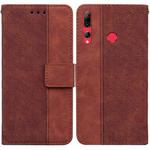 For Huawei P smart Z/Y9 Prime 2019/Honor 9X Foreign Version Geometric Embossed Leather Phone Case(Brown)