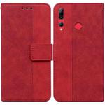 For Huawei P smart Z/Y9 Prime 2019/Honor 9X Foreign Version Geometric Embossed Leather Phone Case(Red)