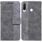 For Huawei P30 Lite / nova 4e Geometric Embossed Leather Phone Case(Grey)