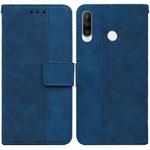 For Huawei P30 Lite / nova 4e Geometric Embossed Leather Phone Case(Blue)