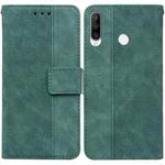 For Huawei P30 Lite / nova 4e Geometric Embossed Leather Phone Case(Green)