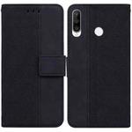 For Huawei P30 Lite / nova 4e Geometric Embossed Leather Phone Case(Black)