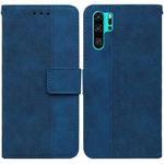 For Huawei P30 Pro Geometric Embossed Leather Phone Case(Blue)