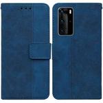 For Huawei P40 Pro Geometric Embossed Leather Phone Case(Blue)