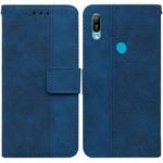 For Huawei Y6 2019 Geometric Embossed Leather Phone Case(Blue)