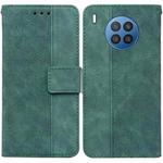For Huawei nova 8i/Honor 50 Lite Overseas Version Geometric Embossed Leather Phone Case(Green)