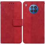 For Huawei nova 8i/Honor 50 Lite Overseas Version Geometric Embossed Leather Phone Case(Red)